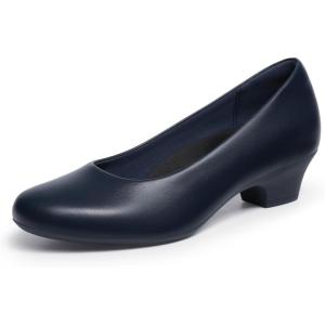 image:imageDREAM PAIRS Womens Chunky Closed Toe Dress Low Block Heels Comfortable Slip On Work Pumps Wedding Casual ShoesNavy