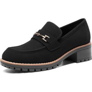 image:imageDREAM PAIRS Womens Chunky Loafers Platform Comfortable SlipOn Dressy Business Casual ShoesAll Black