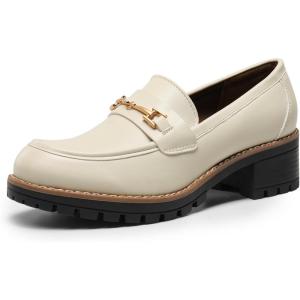 image:imageDREAM PAIRS Womens Chunky Loafers Platform Comfortable SlipOn Dressy Business Casual ShoesBeigepu