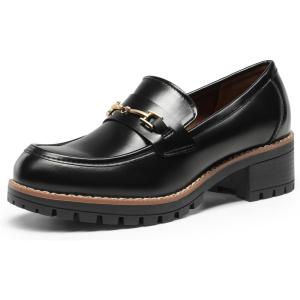 image:imageDREAM PAIRS Womens Chunky Loafers Platform Comfortable SlipOn Dressy Business Casual ShoesBlackpu