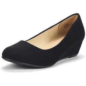 image:imageDREAM PAIRS Womens Debbie Mid Wedge Heel Pump ShoesBlackSuede