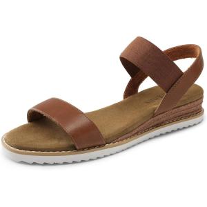 image:imageDREAM PAIRS Womens Espadrilles Ankle Stretch Elastic Strap Open Toe Comfortable Wedges Flats Spring Dressy Sandals Shoes 2026 for WomenBrown