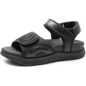 image:imageDREAM PAIRS Womens Hiking Sandals Arch Support Platform Orthopedic Sandals Comfortable Open Toe Walking Summer Shoes Lightweight Outdoor Athletic Sport Water SandalsBlack
