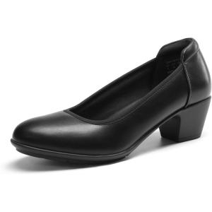 image:imageDREAM PAIRS Womens Low Chunky Heels Comfortable Block Work Pumps Closed Round Toe Dress Shoes for Office BusinessBlack