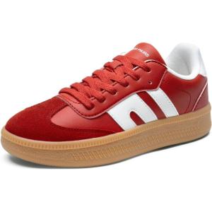 image:imageDREAM PAIRS Womens Tennis Sneakers Walking Casual LaceUp Footwear Comfortable Fashion Sneakers ShoesRed