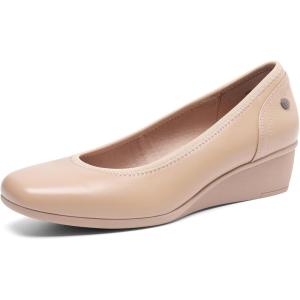 image:imageDREAM PAIRS Womens Wedge Shoes Closed Toe Low Heel Pumps Comfotable Dress ShoesNudepu