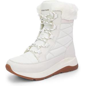image:imageDREAM PAIRS Womens Winter Snow Boots Waterproof Lightweight Warm Faux Fur Lined Insulated Outdoor Ladies MidCalf BootiesBeige