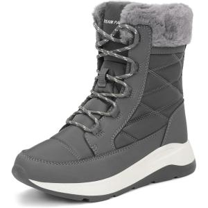 image:imageDREAM PAIRS Womens Winter Snow Boots Waterproof Lightweight Warm Faux Fur Lined Insulated Outdoor Ladies MidCalf BootiesGrey