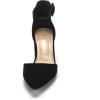 image:imageDREAM PAIRS ANNEE Pointed Toe Low Chunky Heels Pump ShoesBlackNubuck