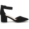 image:imageDREAM PAIRS ANNEE Pointed Toe Low Chunky Heels Pump ShoesBlackNubuck