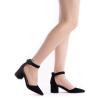image:imageDREAM PAIRS ANNEE Pointed Toe Low Chunky Heels Pump ShoesBlackNubuck