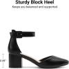 image:imageDREAM PAIRS ANNEE Pointed Toe Low Chunky Heels Pump ShoesBlackPu