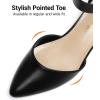image:imageDREAM PAIRS ANNEE Pointed Toe Low Chunky Heels Pump ShoesBlackPu