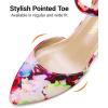 image:imageDREAM PAIRS ANNEE Pointed Toe Low Chunky Heels Pump ShoesFloral