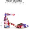 image:imageDREAM PAIRS ANNEE Pointed Toe Low Chunky Heels Pump ShoesFloral