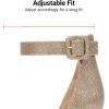 image:imageDREAM PAIRS ANNEE Pointed Toe Low Chunky Heels Pump ShoesGoldGlitter