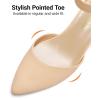 image:imageDREAM PAIRS ANNEE Pointed Toe Low Chunky Heels Pump ShoesNudeNubuck