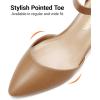 image:imageDREAM PAIRS ANNEE Pointed Toe Low Chunky Heels Pump ShoesNudePu