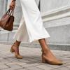 image:imageDREAM PAIRS ANNEE Pointed Toe Low Chunky Heels Pump ShoesNudePu