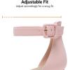 image:imageDREAM PAIRS ANNEE Pointed Toe Low Chunky Heels Pump ShoesPinkSuede