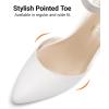 image:imageDREAM PAIRS ANNEE Pointed Toe Low Chunky Heels Pump ShoesWhitePu