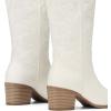 image:imageDREAM PAIRS Cowboy Boots for Women Cowgirl Western Boots Fashion Embroidery Stitched Chunky Heel Mid Calf BootsAll White