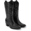 image:imageDREAM PAIRS Cowboy Boots for Women Cowgirl Western Boots Fashion Embroidery Stitched Chunky Heel Mid Calf BootsBlackpu