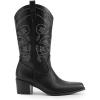 image:imageDREAM PAIRS Cowboy Boots for Women Cowgirl Western Boots Fashion Embroidery Stitched Chunky Heel Mid Calf BootsBlackpu