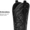 image:imageDREAM PAIRS Cowboy Boots for Women Cowgirl Western Boots Fashion Embroidery Stitched Chunky Heel Mid Calf BootsBlackpu