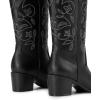 image:imageDREAM PAIRS Cowboy Boots for Women Cowgirl Western Boots Fashion Embroidery Stitched Chunky Heel Mid Calf BootsBlackpu
