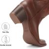 image:imageDREAM PAIRS Cowboy Boots for Women Cowgirl Western Boots Fashion Embroidery Stitched Chunky Heel Mid Calf BootsBrown