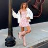 image:imageDREAM PAIRS Cowboy Boots for Women Cowgirl Western Boots Fashion Embroidery Stitched Chunky Heel Mid Calf BootsLight Pink