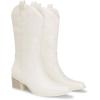 image:imageDREAM PAIRS Cowboy Boots for Women Cowgirl Western Boots Fashion Embroidery Stitched Chunky Heel Mid Calf BootsWhitepu