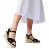 image:imageDREAM PAIRS Espadrille Dressy Wedge Sandals Womens Platform Sandals Casual Summer Comfortable High Heeled Wedges with Adjustable BuckleBlacknubuck
