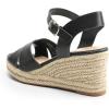 image:imageDREAM PAIRS Espadrille Dressy Wedge Sandals Womens Platform Sandals Casual Summer Comfortable High Heeled Wedges with Adjustable BuckleBlackpu