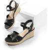 image:imageDREAM PAIRS Espadrille Dressy Wedge Sandals Womens Platform Sandals Casual Summer Comfortable High Heeled Wedges with Adjustable BuckleBlackpu