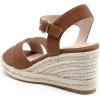 image:imageDREAM PAIRS Espadrille Dressy Wedge Sandals Womens Platform Sandals Casual Summer Comfortable High Heeled Wedges with Adjustable BuckleBrownnubuck
