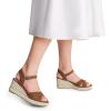 image:imageDREAM PAIRS Espadrille Dressy Wedge Sandals Womens Platform Sandals Casual Summer Comfortable High Heeled Wedges with Adjustable BuckleBrownnubuck