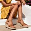 image:imageDREAM PAIRS Espadrille Dressy Wedge Sandals Womens Platform Sandals Casual Summer Comfortable High Heeled Wedges with Adjustable BuckleCamel