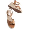 image:imageDREAM PAIRS Espadrille Dressy Wedge Sandals Womens Platform Sandals Casual Summer Comfortable High Heeled Wedges with Adjustable BuckleCamel