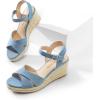image:imageDREAM PAIRS Espadrille Dressy Wedge Sandals Womens Platform Sandals Casual Summer Comfortable High Heeled Wedges with Adjustable BuckleDenimcanvas