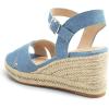 image:imageDREAM PAIRS Espadrille Dressy Wedge Sandals Womens Platform Sandals Casual Summer Comfortable High Heeled Wedges with Adjustable BuckleDenimcanvas