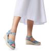 image:imageDREAM PAIRS Espadrille Dressy Wedge Sandals Womens Platform Sandals Casual Summer Comfortable High Heeled Wedges with Adjustable BuckleDenimcanvas
