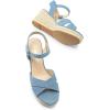 image:imageDREAM PAIRS Espadrille Dressy Wedge Sandals Womens Platform Sandals Casual Summer Comfortable High Heeled Wedges with Adjustable BuckleDenimcanvas