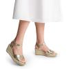 image:imageDREAM PAIRS Espadrille Dressy Wedge Sandals Womens Platform Sandals Casual Summer Comfortable High Heeled Wedges with Adjustable BuckleGoldmetallic