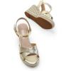 image:imageDREAM PAIRS Espadrille Dressy Wedge Sandals Womens Platform Sandals Casual Summer Comfortable High Heeled Wedges with Adjustable BuckleGoldmetallic