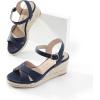 image:imageDREAM PAIRS Espadrille Dressy Wedge Sandals Womens Platform Sandals Casual Summer Comfortable High Heeled Wedges with Adjustable BuckleNavypu