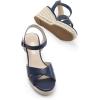 image:imageDREAM PAIRS Espadrille Dressy Wedge Sandals Womens Platform Sandals Casual Summer Comfortable High Heeled Wedges with Adjustable BuckleNavypu