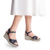 image:imageDREAM PAIRS Espadrille Dressy Wedge Sandals Womens Platform Sandals Casual Summer Comfortable High Heeled Wedges with Adjustable BuckleNavypu