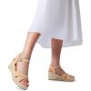 image:imageDREAM PAIRS Espadrille Dressy Wedge Sandals Womens Platform Sandals Casual Summer Comfortable High Heeled Wedges with Adjustable BuckleNudenubuck